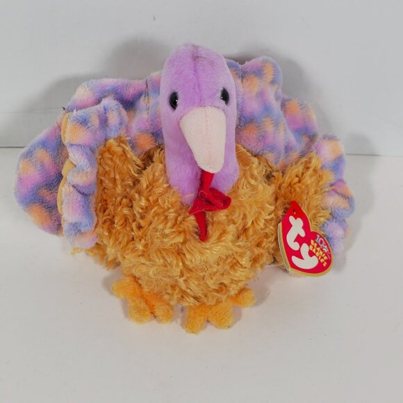 Ty Tommy Turkey Beanie Babies Collection Plush Toy With Heart Tag - Nov. 21 2002 - Picture 1 of 6